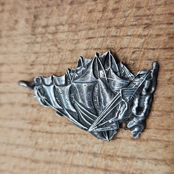 Sterling Silver Vintage Nautical Ship Pendant Sailboat - Picture 1 of 5